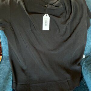 Universal Standard Better-Than-Silk Shell Top in Black (size S)
